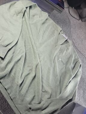 Men's Lightweight V-Neck Sweater in Sage Green